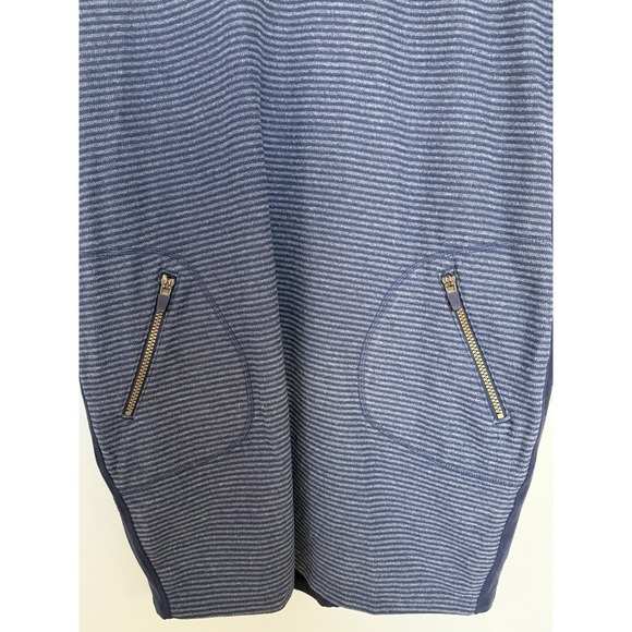 NWT Athleta Dress Size XL‎ Striped V-Neck Long Sleeve Knee Length Navy Blue - Picture 4 of 7